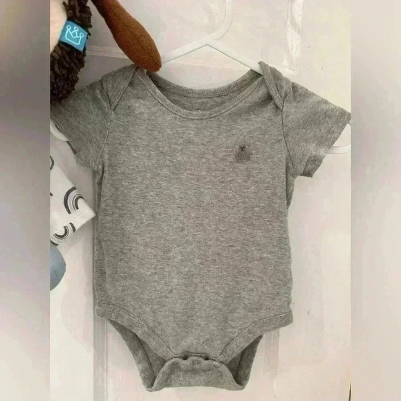 Two 3-6m Baby Boy Onesies and  a Manhattan Toy Company Hedgehog Stuffed Animal - Picture 3 of 10